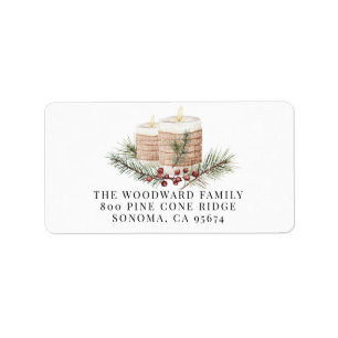 Rustic Modern Watercolor Kerst Retouradres Etiket