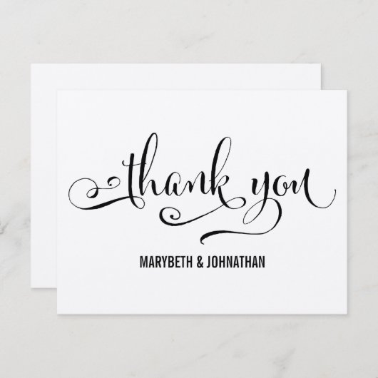 Rustic Modern We Do Script Trouw Dankkaart Kaart (Voorkant / Achterkant)