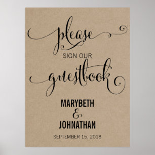 Rustic Modern We Do Trouwgastboek Poster