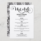 Rustic Modern We doen een Script Wedding Menu Card (Voorkant / Achterkant)