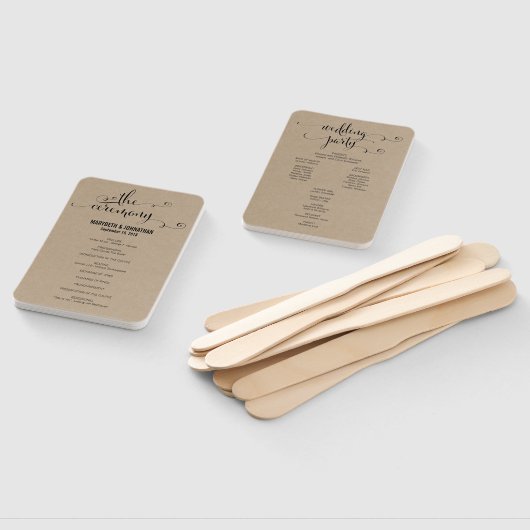 Rustic Modern we doen een scriptweddenschap Handwaaier (Niet-gemonteerd)