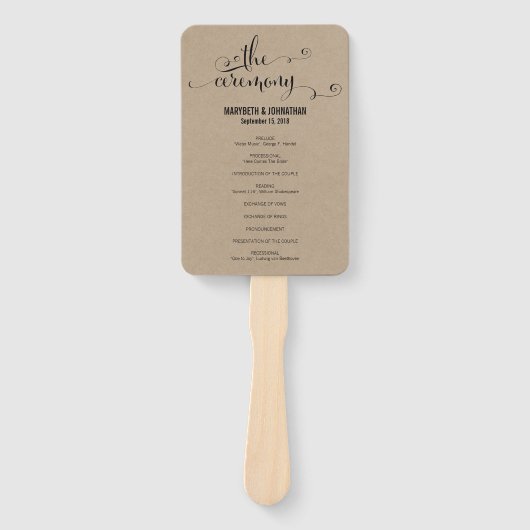 Rustic Modern we doen een scriptweddenschap Handwaaier (Voorkant)