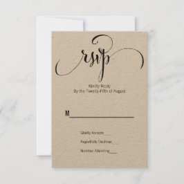 Rustic Modern we schrijven RSVP-Kaart met script RSVP Kaartje