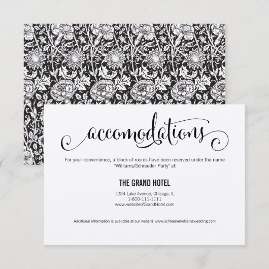 Rustic Modern we Wedding Accommodations Kaart (Voorkant / Achterkant)