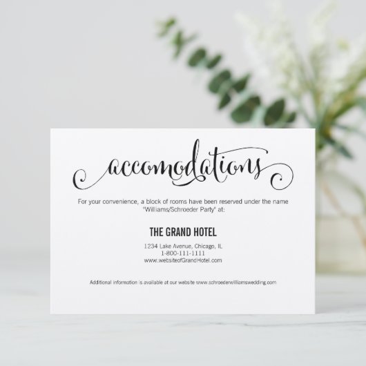 Rustic Modern we Wedding Accommodations Kaart (Staand voorkant)