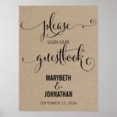 Rustic Modern we Wedding Guest Book Poster (Voorkant)