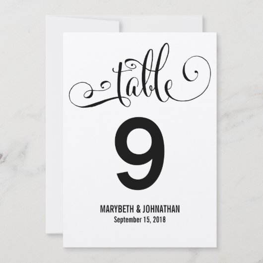 Rustic Modern we Wedding Table Number Kaart (Voorkant)