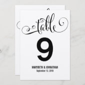 Rustic Modern we Wedding Table Number Kaart (Voorkant / Achterkant)