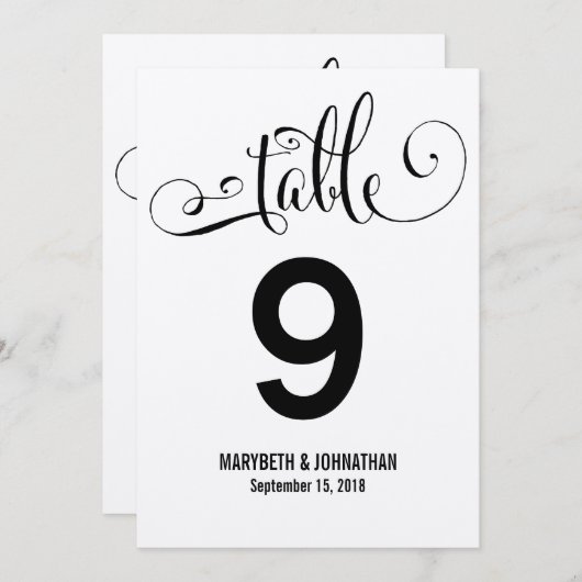 Rustic Modern we Wedding Table Number Kaart (Voorkant / Achterkant)