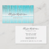 Rustic Modern Weathered Turquoise Barnwood Visitekaartje (Voorkant / Achterkant)