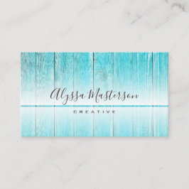 Rustic Modern Weathered Turquoise Barnwood Visitekaartje