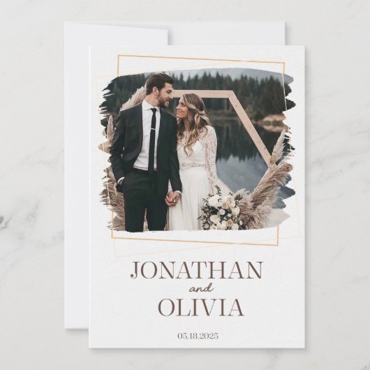 Rustic Modern Wedding Invitation Kaart (Voorkant)