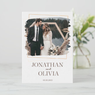 Rustic Modern Wedding Invitation Kaart