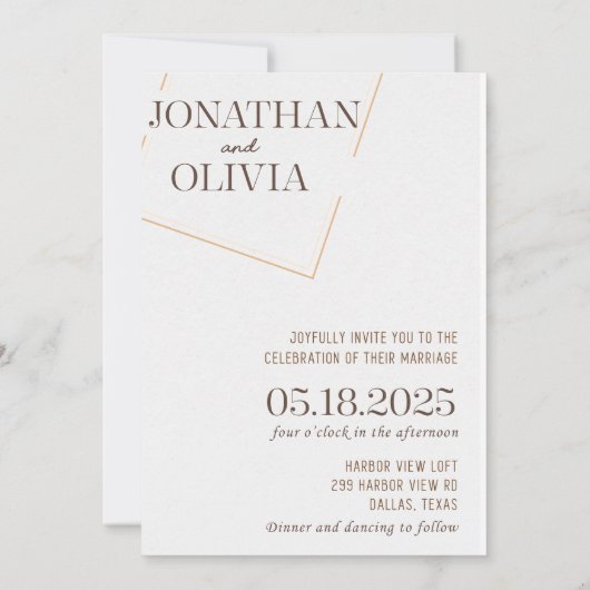 Rustic Modern Wedding Invitation Kaart (Achterkant)