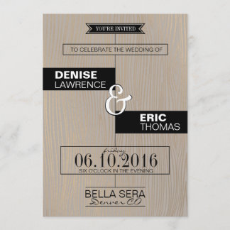 Rustic Modern Wedding Invitation Kaart