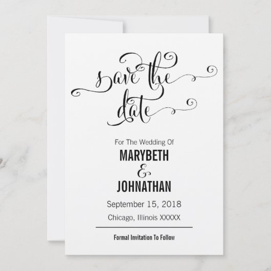 Rustic Modern wij gebruiken script om de datum Kaa Save The Date (Voorkant)