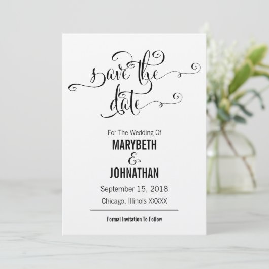 Rustic Modern wij gebruiken script om de datum Kaa Save The Date (Staand voorkant)