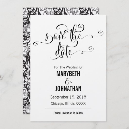 Rustic Modern wij gebruiken script om de datum Kaa Save The Date (Voorkant / Achterkant)