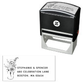 Rustic Modern Wildflower Mason Jar Wedding Address Zelfinktende Stempel (In situ)