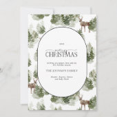 Rustic Modern Winter Forest Arch Merry Kerstmis Feestdagenkaart (Voorkant)