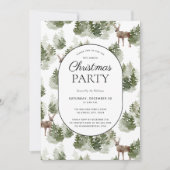 Rustic Modern Winter Forest Kerstparty Kaart (Voorkant)