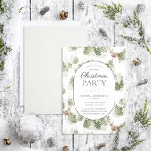 Rustic Modern Winter Forest Kerstparty Kaart