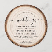 Rustic Modern Wood Natural Elegant Barn Wedding Kaart (Voorkant)