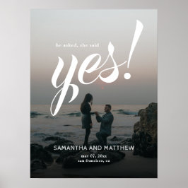 Rustic Modern Zij Zei Ja Verlovingsfeest Bord Poster