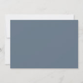 Rustic moderne 2 foto's stoffig blauwe trouw save the date (Achterkant)