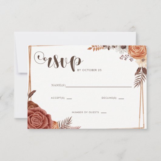 Rustic Moderne handgeschreven handgeschreven handl RSVP Kaartje (Voorkant)