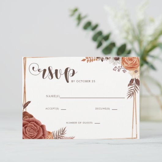 Rustic Moderne handgeschreven handgeschreven handl RSVP Kaartje (Staand voorkant)