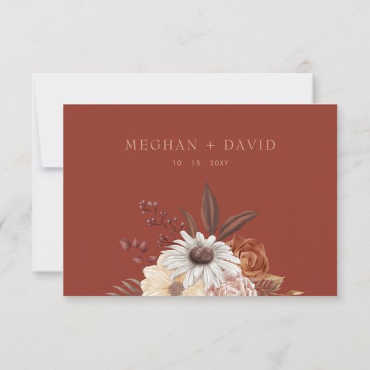 Rustic Moderne handgeschreven handgeschreven handl RSVP Kaartje (Achterkant)