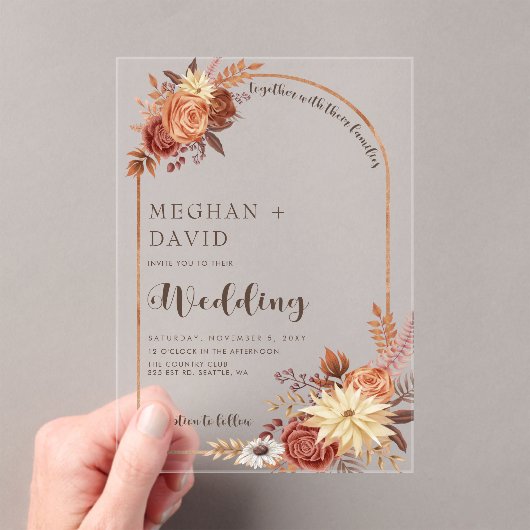 Rustic Moderne handgeschreven handgeschreven Herfs Acryl Uitnodigingen (Insitu (Draagbaar))