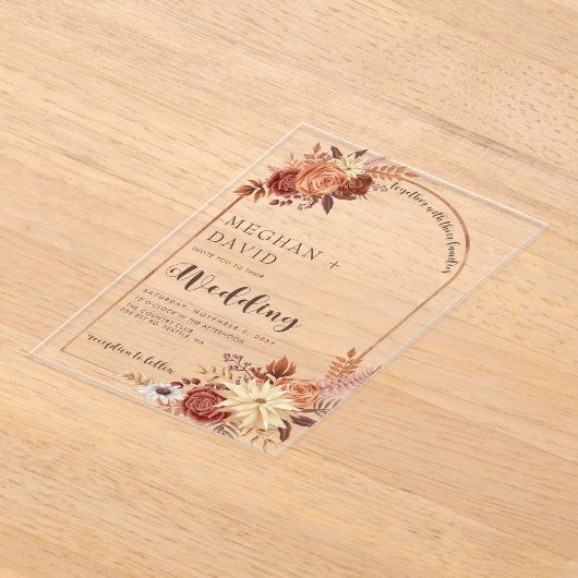 Rustic Moderne handgeschreven handgeschreven Herfs Acryl Uitnodigingen (Laagn)