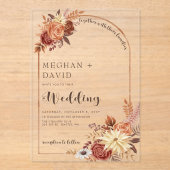 Rustic Moderne handgeschreven handgeschreven Herfs Acryl Uitnodigingen (Voorkant)