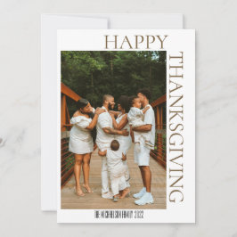 Rustic Moderne Herfst Brown Tartan Foto Feestdagenkaart