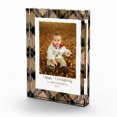 Rustic Moderne Herfst Brown Tartan Pset Fotoblokken (Rechts)