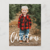 Rustic Moderne kalligrafie Kerstavond Feestdagenkaart (Voorkant)