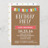 Rustic Moderne kleurrijke verjaardag Kaart (Voorkant / Achterkant)