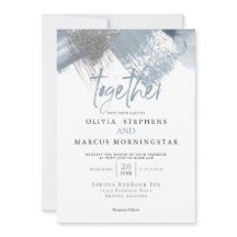 Rustic Moderne Rodebuuste blauwe penseelstreken