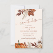 Rustic moderne terracotta bloemencode QR wedding Save The Date (Voorkant)
