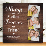 Rustic Moeder Dochter Aangepast 3 Fotomam Fotoplaat<br><div class="desc">Verrassend mam deze moederdag met een gepersonaliseerde 3 fotoplaque. "Altijd mijn moeder, voor altijd mijn vriend" Personaliseer deze mama foto's, berichten en namen.. Bezoek ons collectie voor de beste mama moederdag en persoonlijke mam cadeaus. COPYRIGHT © 2020 Judy Burrows, Black Dog Art - Alle rechten voorbehouden. Rustic Moeder Dochter Aangepast...</div>