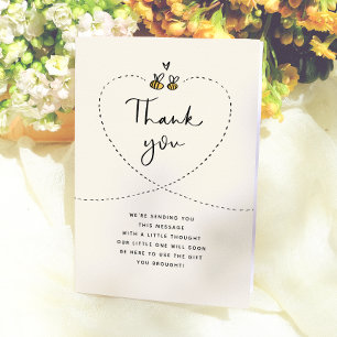 Rustic Mommy to Bee Baby Shower Bedankje Bedankkaart