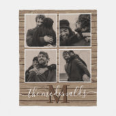 Rustic Mongrammed 4 Foto Fleece Deken (Voorkant)