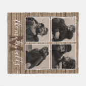 Rustic Mongrammed 4 Foto Fleece Deken (Voorkant (Horizontaal))