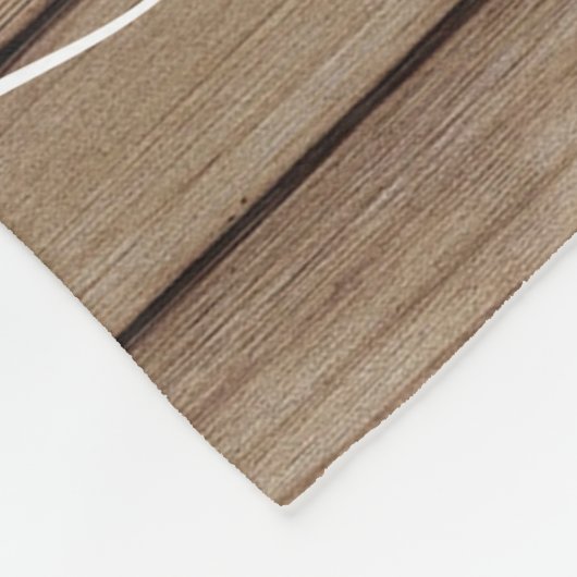 Rustic Mongrammed 4 Foto Fleece Deken (Hoek)