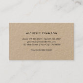 Rustic Monogram Black Floral Wreath Kraft Florist Visitekaartje (Achterkant)