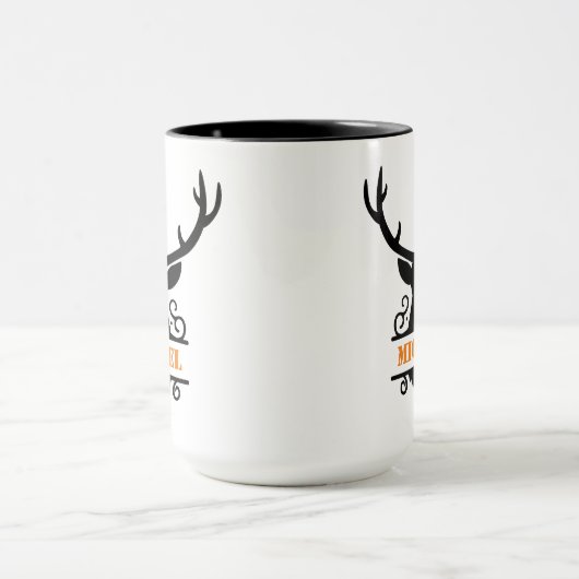 Rustic Monogram Buck Hunting Mok (Midden)
