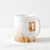Rustic Monogram Fall Leaves Letter O Koffiemok (Voorkant rechts)