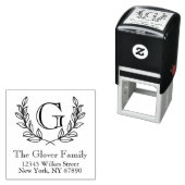 Rustic Monogram Familie Adres Zelf-Inkt Stamp Zelfinktende Stempel (In situ)